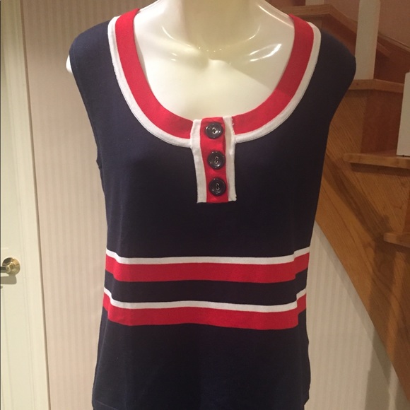 Leo Guy Navy with red and white stripes twin set - Picture 3 of 4